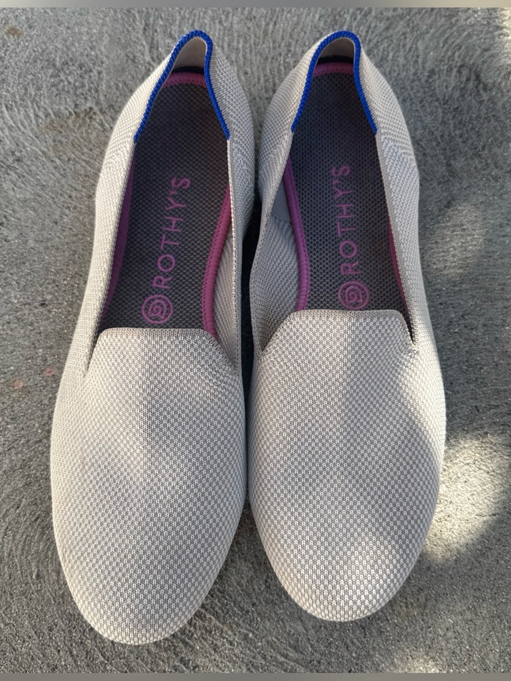 Rothy’s THE LOAFER Linen Double Stitch Women’s Beige Flats Slip On Shoes Sz 10.5